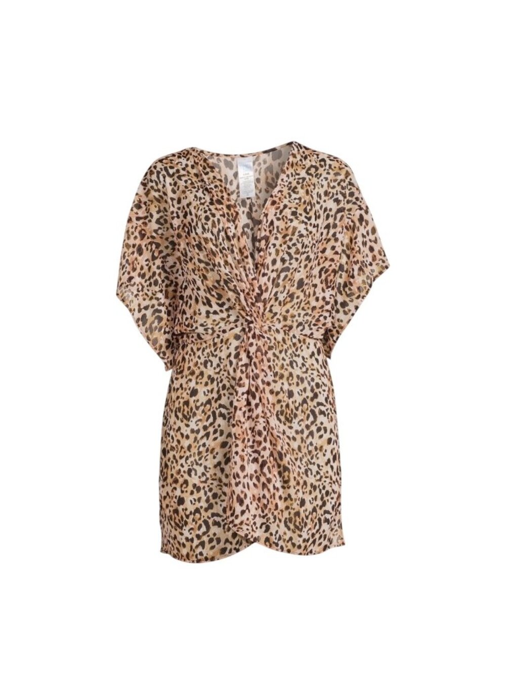Time and True Women Leopard Print Swimsuit Cover-Up Tunic Dress SZ XL (16-18)